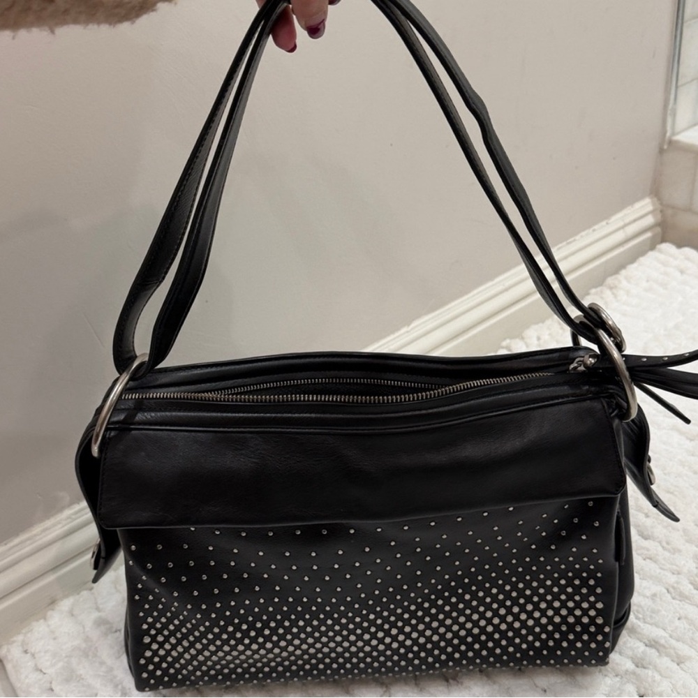 Marc by Marc Jacobs Workwear Elegant Black Studded Shoulder hobo Bag leather - Picture 3 of 15